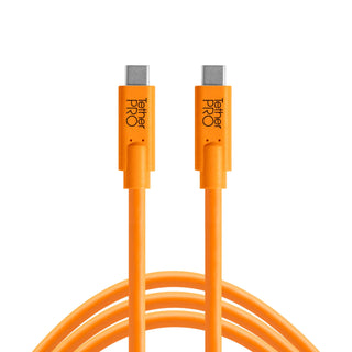 TetherPro USB-C to USB-C, 15' (4.6m), High-Visibility Orange