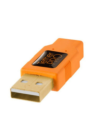 TetherPro USB 2.0 to Micro-B 5-Pin, 15' (4.6m), High-Visibility Orange