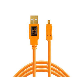 TetherPro USB 2.0 to Mini-B 8-Pin, 1' (30cm), High-Visibility Orange
