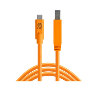 TetherPro USB-C to 3.0 Male B, 15' (4.6m), High-Visibility Orange