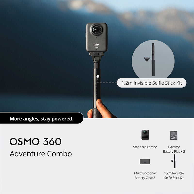 DJI OSMO 360 Action Camera ADVENTURE COMBO – Srishti Digilife Pvt Ltd