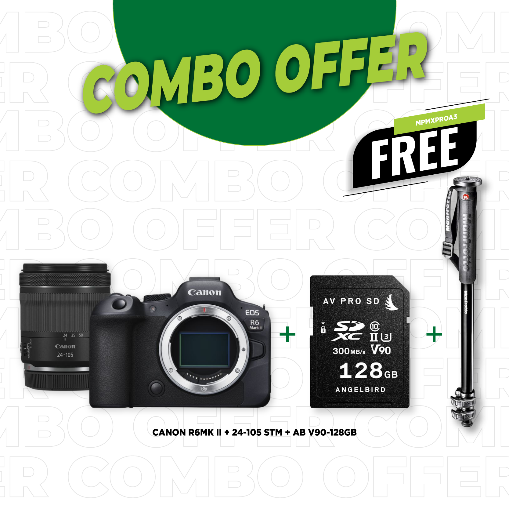 Canon R6 Mark II+24-105 STM+Monopod Kit | Best Bundle Deal