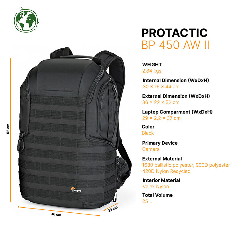 Lowepro ProTactic BP 450 AW II (Black) - Main Image