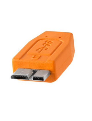 TetherPro USB 3.0 to Micro-B, 15' (4.6m), High-Visibility Orange