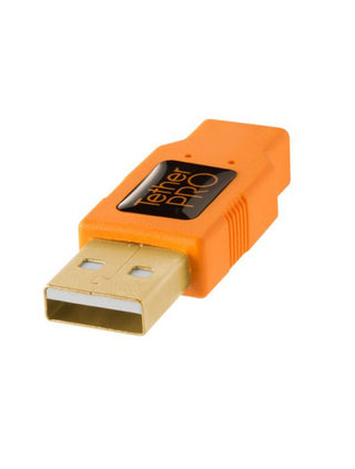 TetherPro USB 2.0 to Mini-B 8-Pin, 1' (30cm), High-Visibility Orange